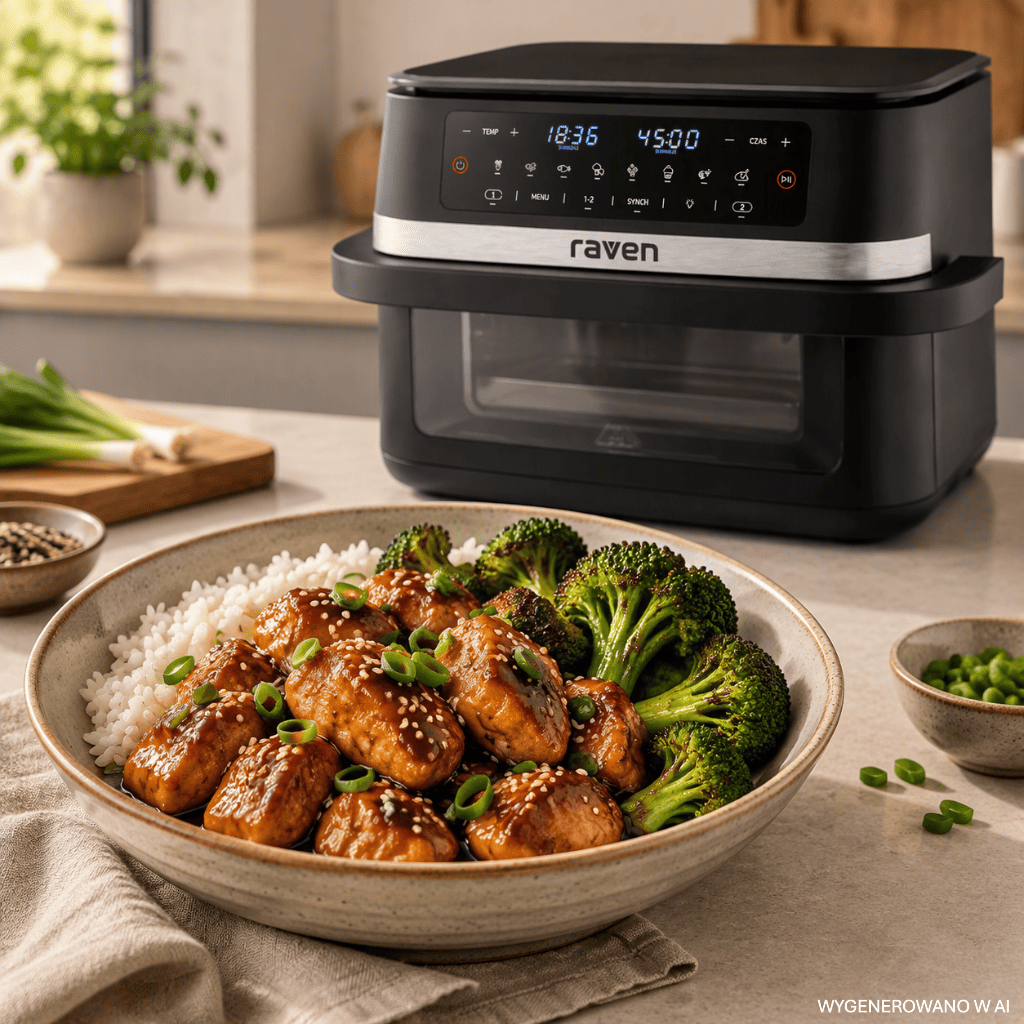 Kurczak teriyaki z ryżem i brokułami